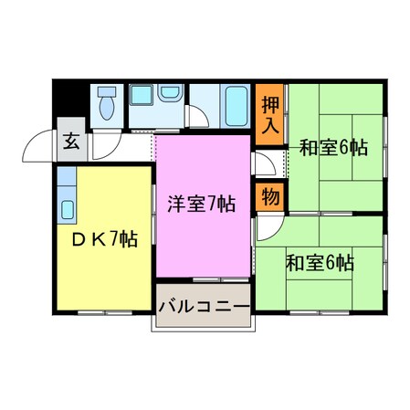 シャトウ名坂マンションの物件間取画像